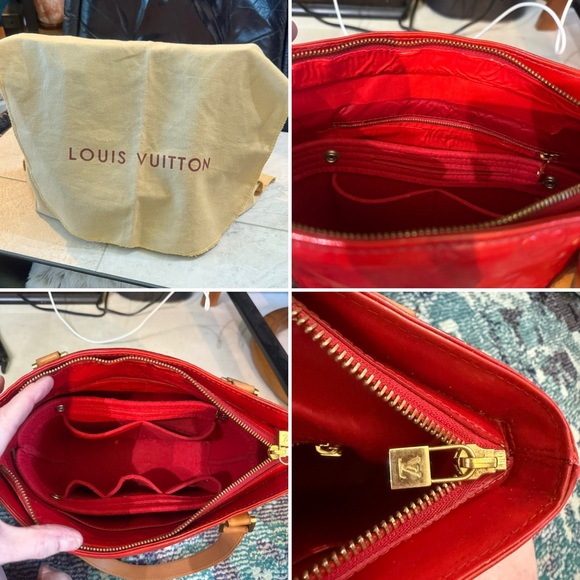 Louis Vuitton Red Vernis Houston tote leather handles luxury main image 1